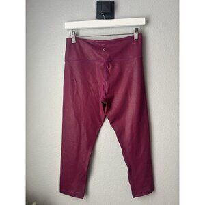 Zyia Active Berry Fuschia Metallic Light n Tight Leggings Size 8-10